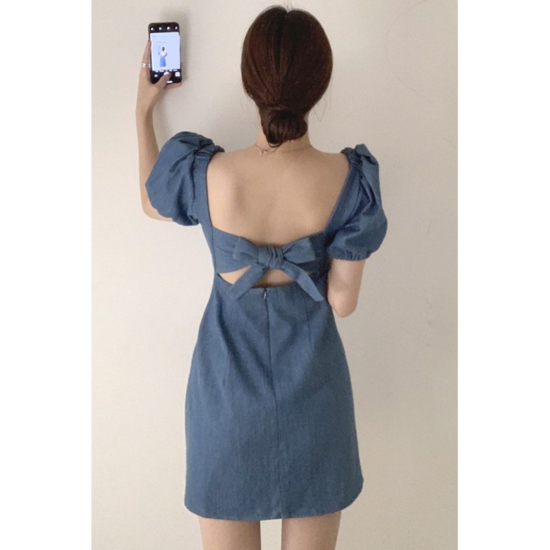 Váy thô thắt nơ sau xinh
