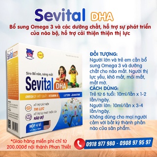 Siro Bổ não, sáng mắt bổ sung Omega 3 và các dưỡng chất Sevital DHA - Hỗ trợ sự phát triển của não bộ, cải thiện thị lực