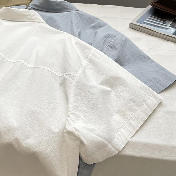 Áo Sơ Mi Cotton Tay Lửng Dáng Rộng Phong Cách Mới Dành Cho Nữ