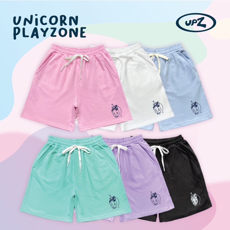 UPZ Quần Shorts Thun Thêu Unicorn Babe (4 Màu)