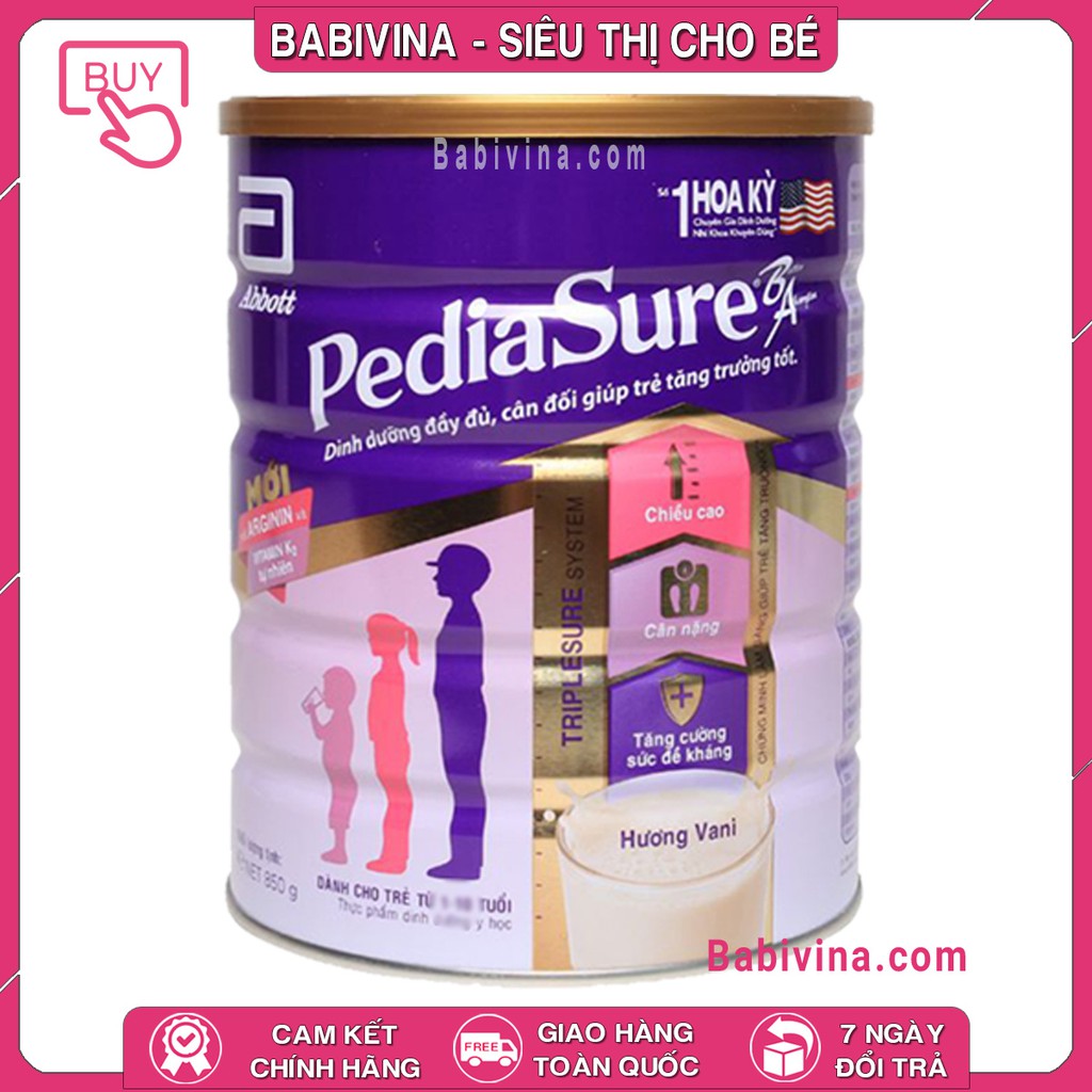 [CHÍNH HÃNG] Sữa Pediasure BA 400G - 850G - 1,6KG | Mẫu Mới Date Mới Nhất (pedia sure), Giá Tốt Nhất | Babivina