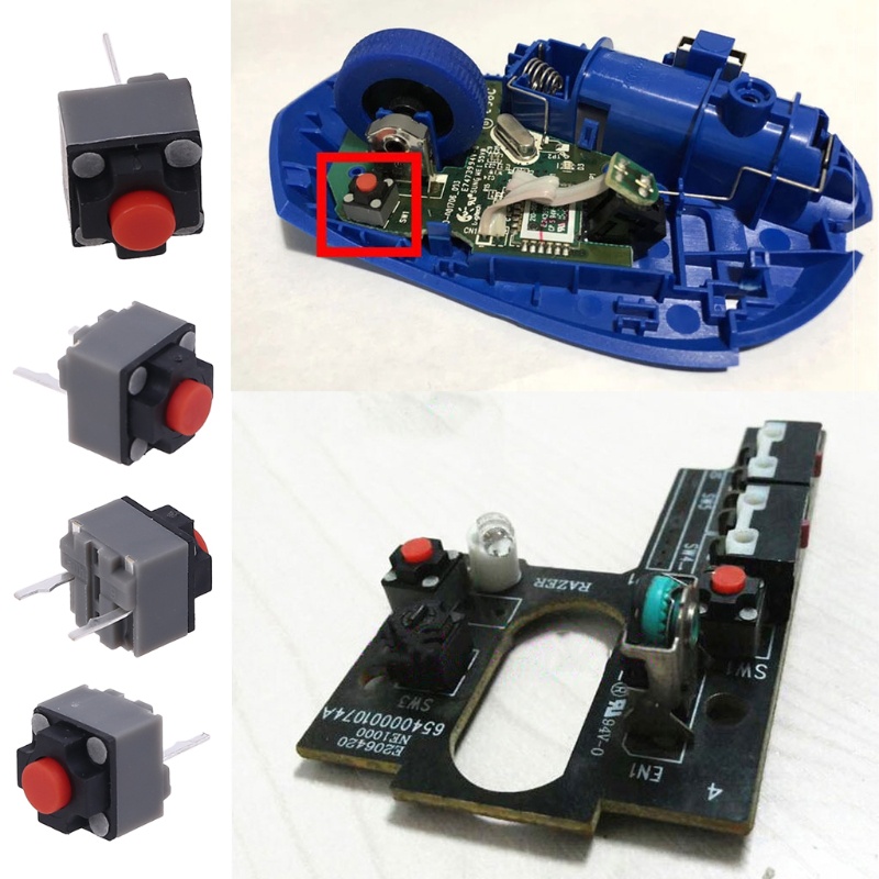 Nút Công Tắc Microswitch Hình Vuông 6x6x7.3mm Màu Đen Chuyên Dụng Cho Chuột Máy Tính