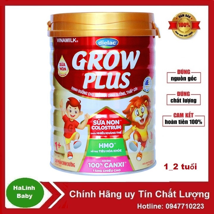 Sữa Vinamilk Dielac Grow plus Đủ Số 1+, 2+ 900g (Date 2023).