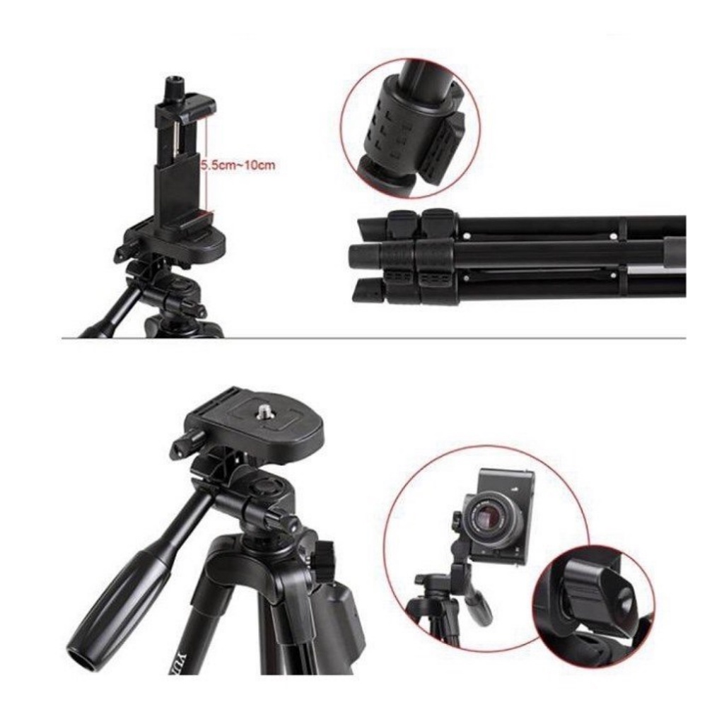 Gậy chụp ảnh 3 chân Tripod 3388 tích hợp Bluetooth, cây Livestream chụp ảnh tự sướng xoay 360 độ  – KYWI SHOP