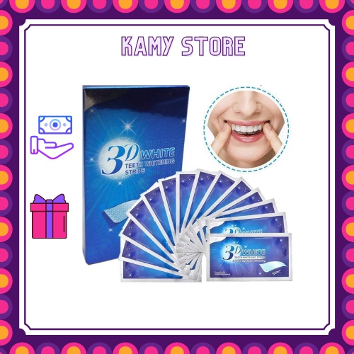 Hộp miếng dán trắng răng 3D White Teeth Whitening Strips 7 gói