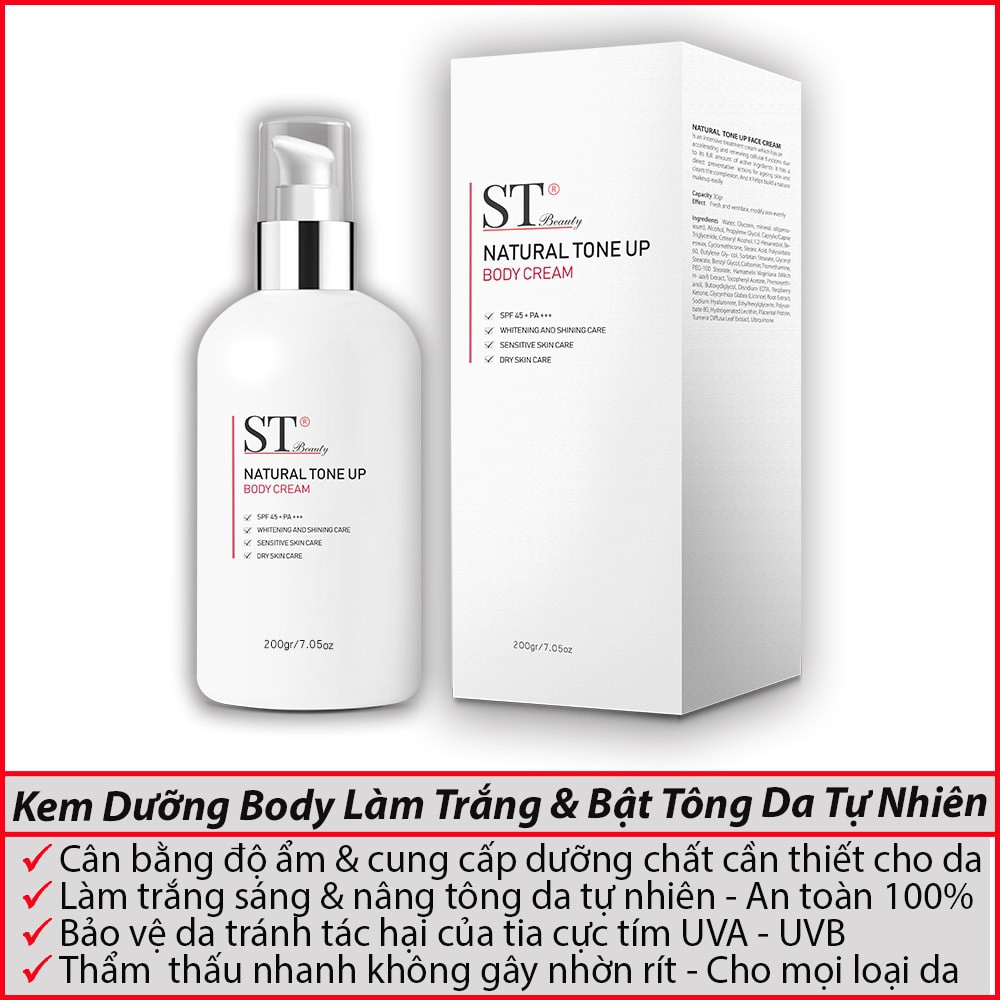 St beauty kem dưỡng thể body - nâng tông da trắng tự nhiên và chống nắng  200g