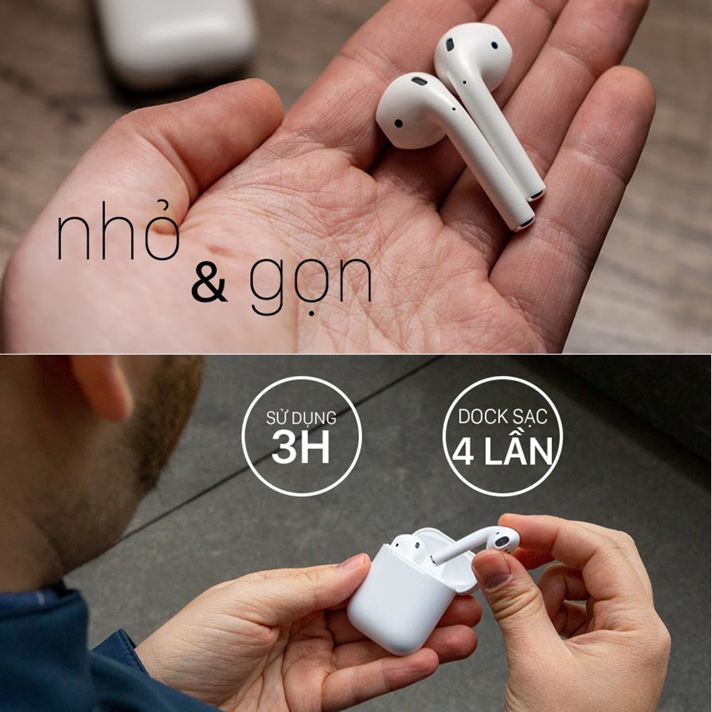 Tai nghe Airpods 2, Airpods Pro Bluetooth 5.0 - Sạc Không Dây - Cảm biến tháo tai dừng nhạc, pin 5h, Bảo hành 1 đổi 1