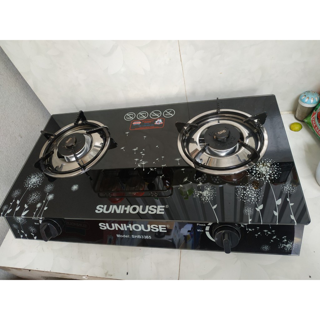 Bếp gas đôi Sunhouse 3365 Mới Chính hãng  TIẾT KIỆM 30% GAS  Lượng gas tiêu thụ:0.44 kg/h/2 lò