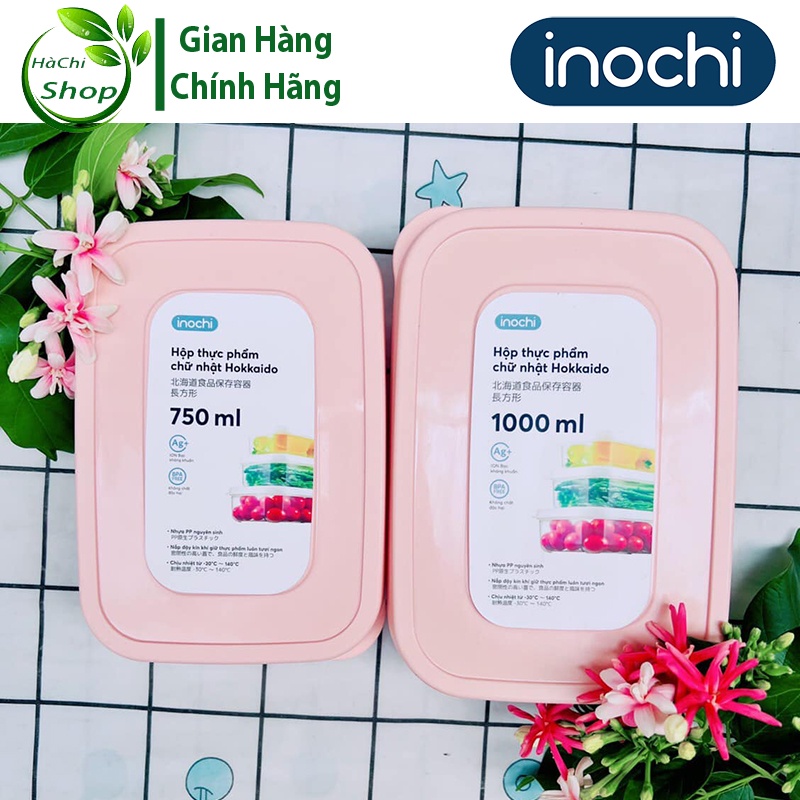 Hộp Thực Phẩm, Hộp Đựng Đồ Ăn Dặm Cho Bé Hình Chữ Nhật Nhựa Inochi Sử Dụng An Toàn Trong Ngăn Đông Và Lò Vi Sóng
