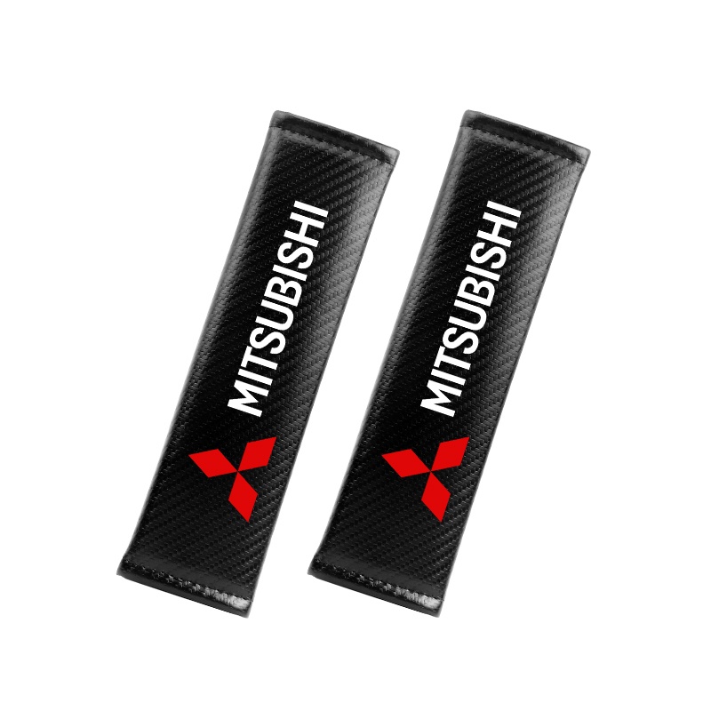 Set 2 Vỏ Bọc Dây Đai An Toàn Bằng Sợi Carbon Gắn Dây Đai An Toàn Cho Xe Hơi Fo Mitsubihsi Xpander Attrage Outlander Triton Pajero Lancer