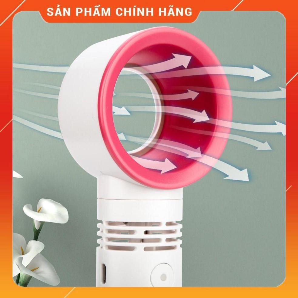 [HOT] Quạt Cầm Tay Mẫu Mới Thiết Kế Không Cánh Điều Chỉnh 3 Tốc Độ Có Đế Để Bàn Kèm Pin Sạc USB