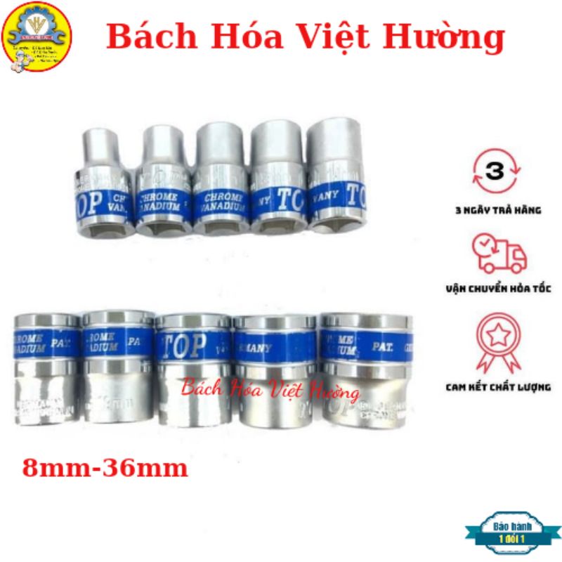 [SIÊU RẺ]Đầu khẩu lục giác 1/2, ống điếu (ống tuýp)  xiết bu lông chất liệu thép mạ crom không gỉ, đủ kích thước