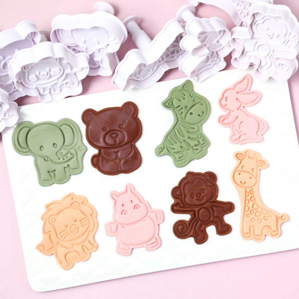 AUGUSTINA Bộ Khuôn Cắt Bánh Hình Động Vật Bằng Nhựa