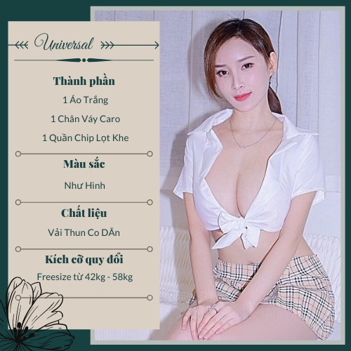 Đồ Cosplay Nữ Học Sinh Áo Trắng Váy Ca Rô Sexy - Set Đồ Ngủ Nữ Sinh Gợi Cảm UNIVERSALXXX - DCP31 | BigBuy360 - bigbuy360.vn