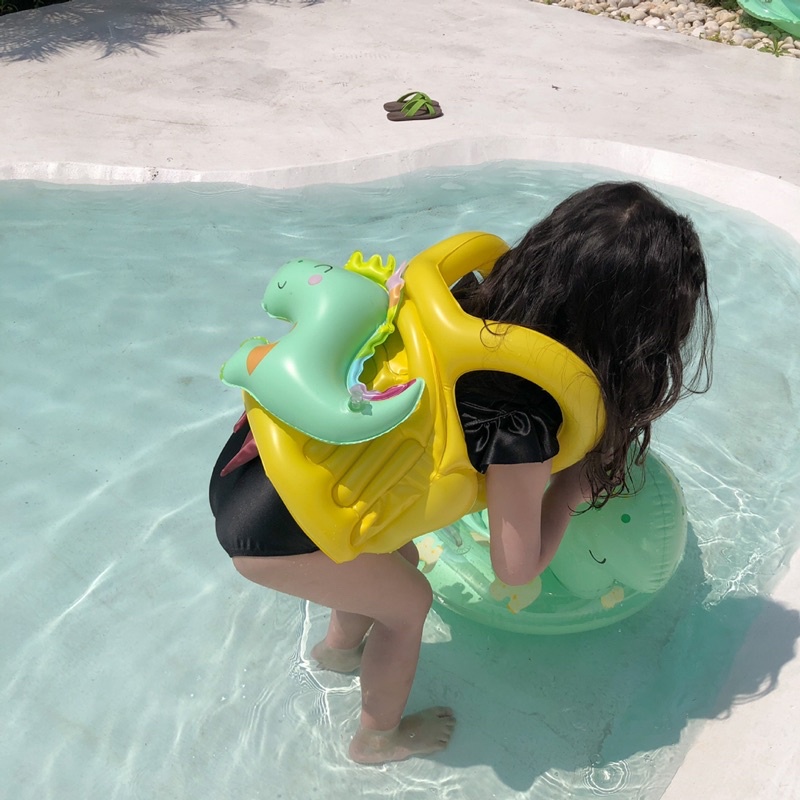 Phao Bơi Khủng Long Ins Kèm Bơm - Chống Lật An Toàn Cho Bé 0-9 Tuổi Hottrend