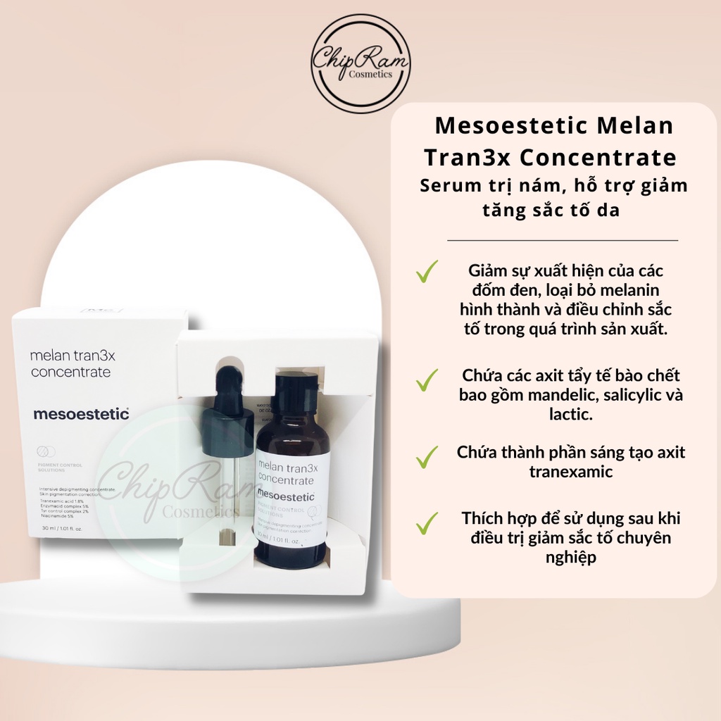 Serum hỗ trợ giảm tăng sắc tố da và ngăn ngừa nám Mesoestetic Melan Trans3x Concentrate 30ml
