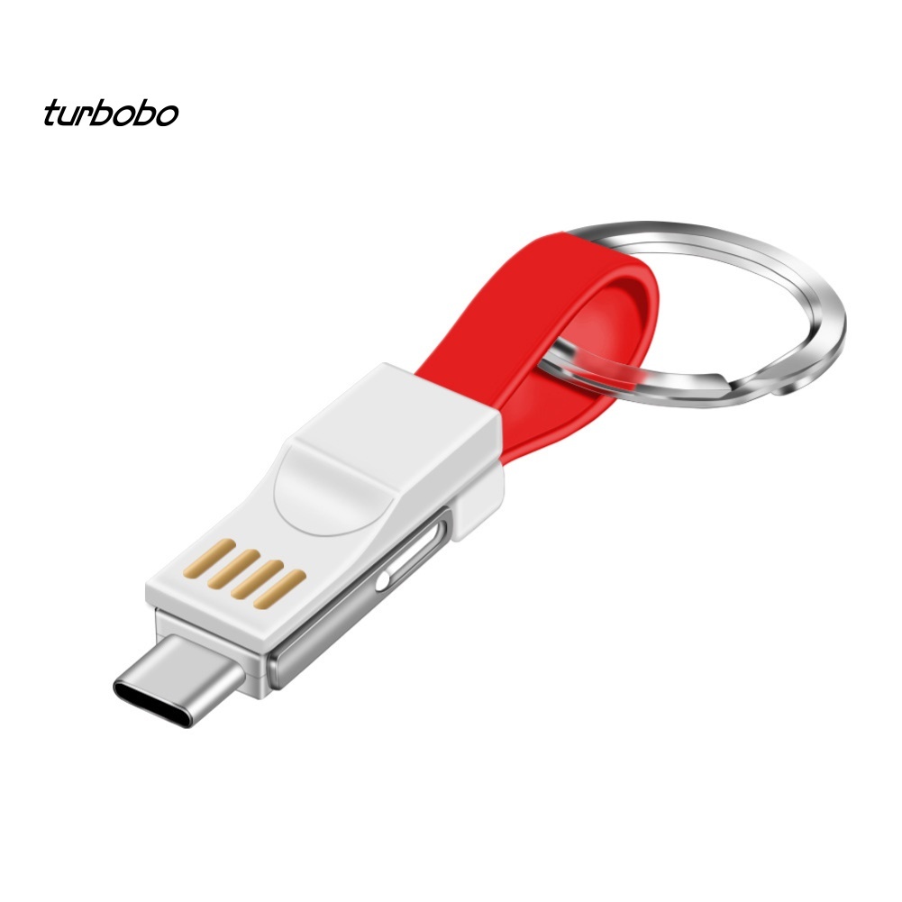 Dây Cáp Sạc 3 Trong 1 Micro Usb Type-C Có Móc Khóa Cho Điện Thoại Android Iphone