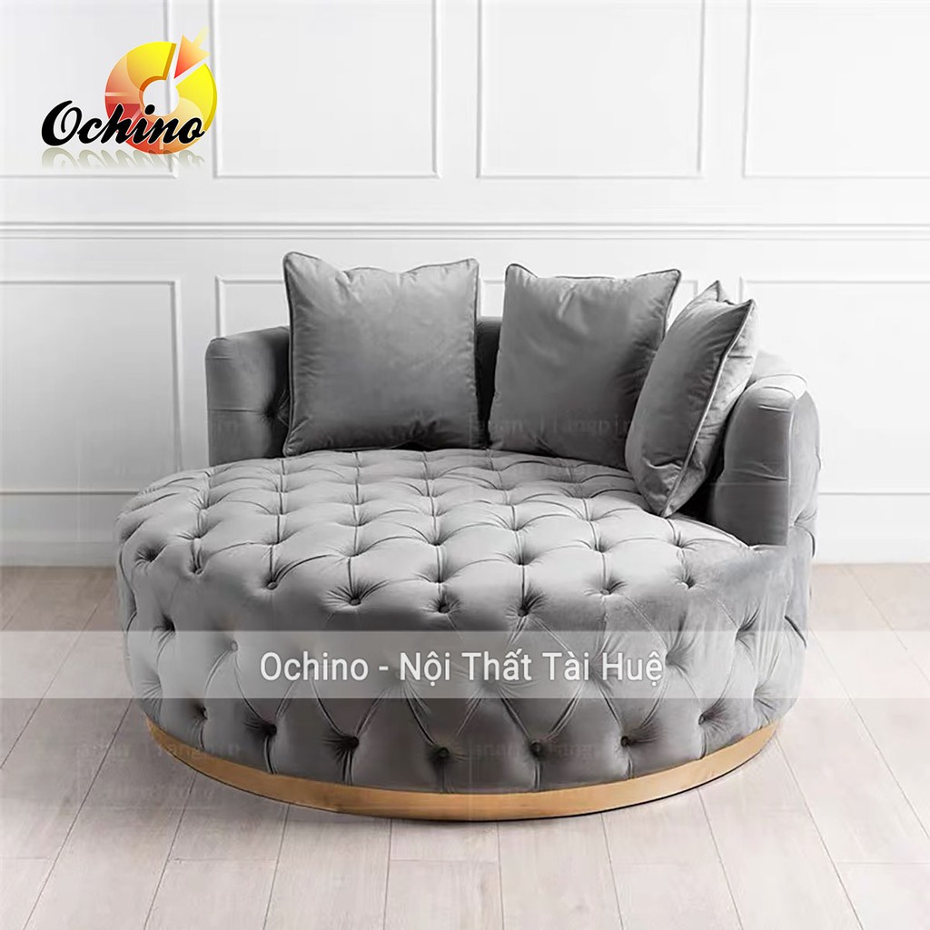 Sofa Giường Hình tròn Nhún Cổ điển sang trọng đường kính 1m4 và 1m6 ( Hình Thật Shop Chụp)