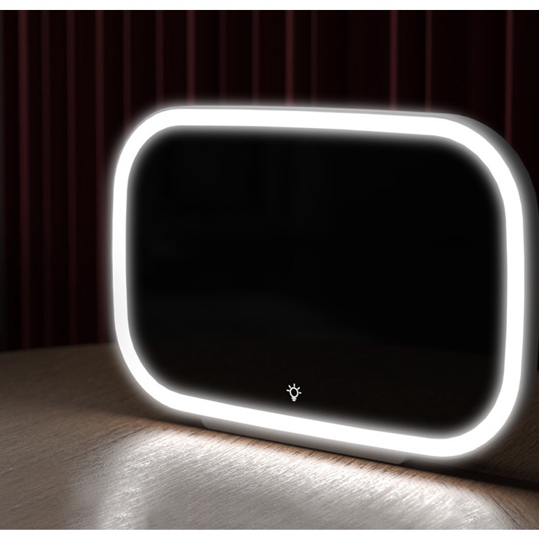 Gương Trang Điểm Ba Cánh Có Thể Sạc Lại Cổng USB Gắn Tấm Che Nắng Xe Hơi