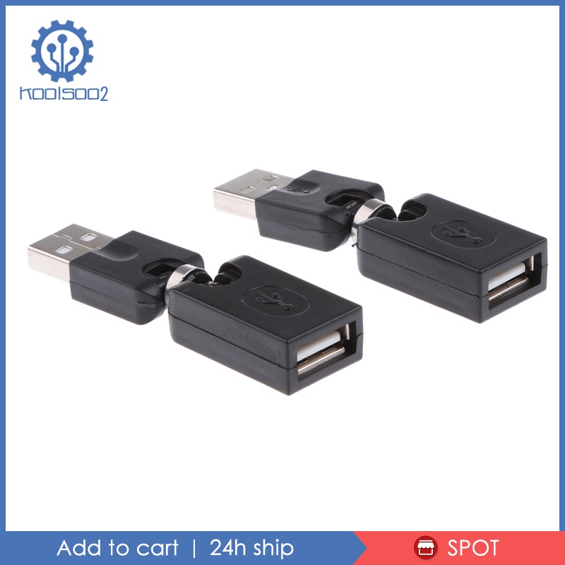 Set 2 Đầu Chuyển Đổi Usb Xoay 360 Độ Sang Ổ Cắm Type-A