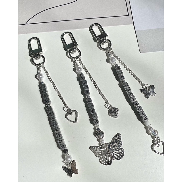 Dây đeo móc khoá hạt chữ dài
