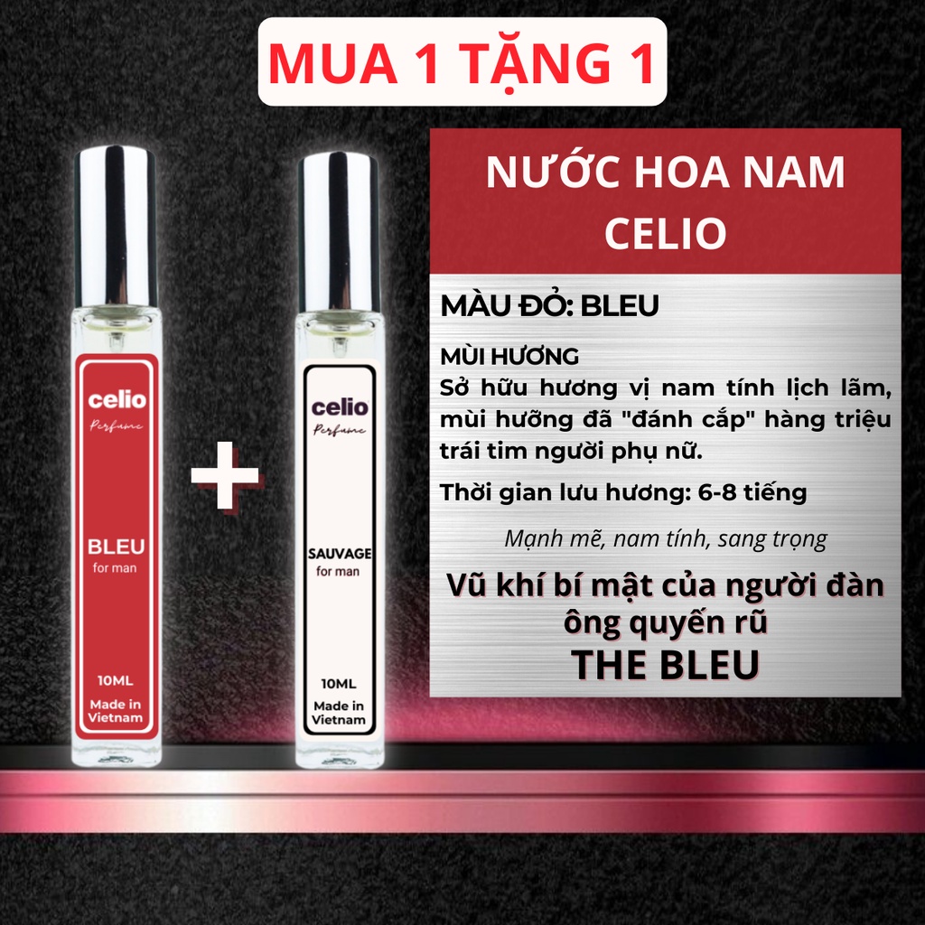 Xịt Thơm Body Nam Tinh Dầu Nước Hoa CELIO Sauvage Bossman Bleu 10ml Nam Tính Lịch Lãm Bí Ẩn Quyến Rũ