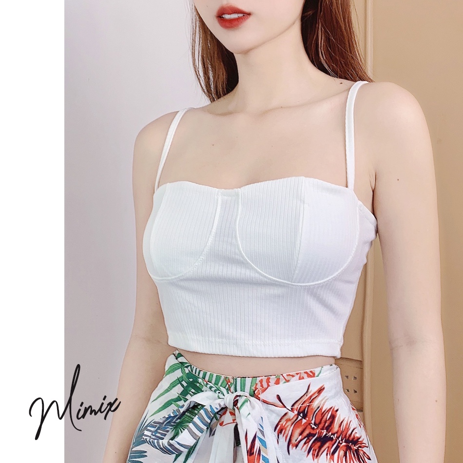 Áo croptop 2 dây bảng nhỏ viền cúp MIMIX BS5075