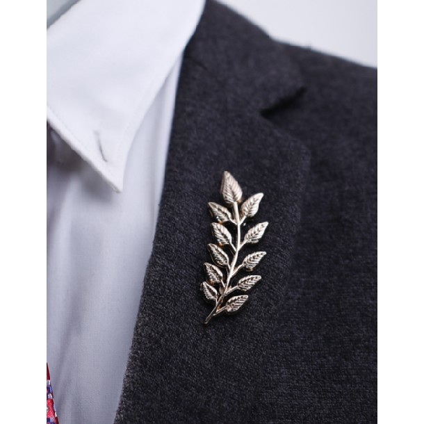 Trâm & Ghim cài áo Vest Nam Brooch Pin thời trang hình cành lá, bông hoa NoBrandMale