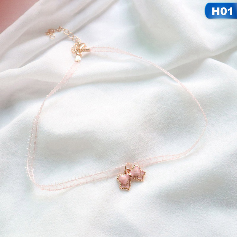 Vòng Cổ Choker Mặt Trái Tim Hồng Dễ Thương Thời Trang Mùa Xuân Nhật Bản 2020 Cho Nữ