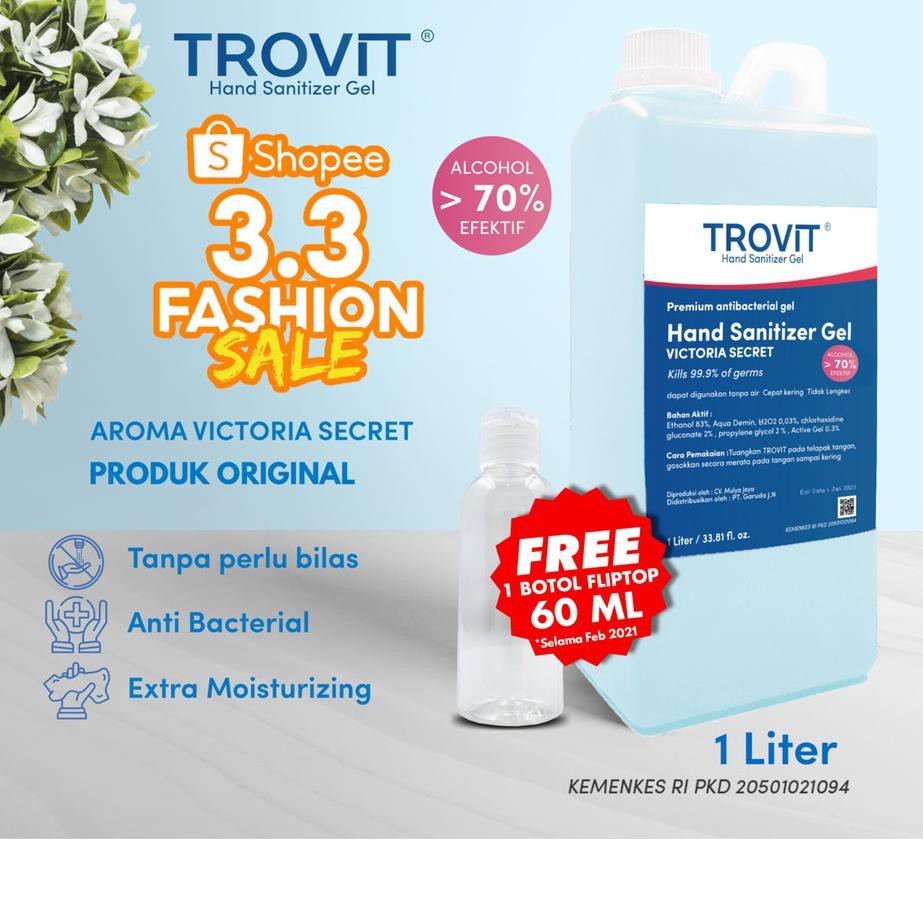 (Hàng Mới Về) Gel Rửa Tay Trovit 1 Liter 60ml | BigBuy360 - bigbuy360.vn