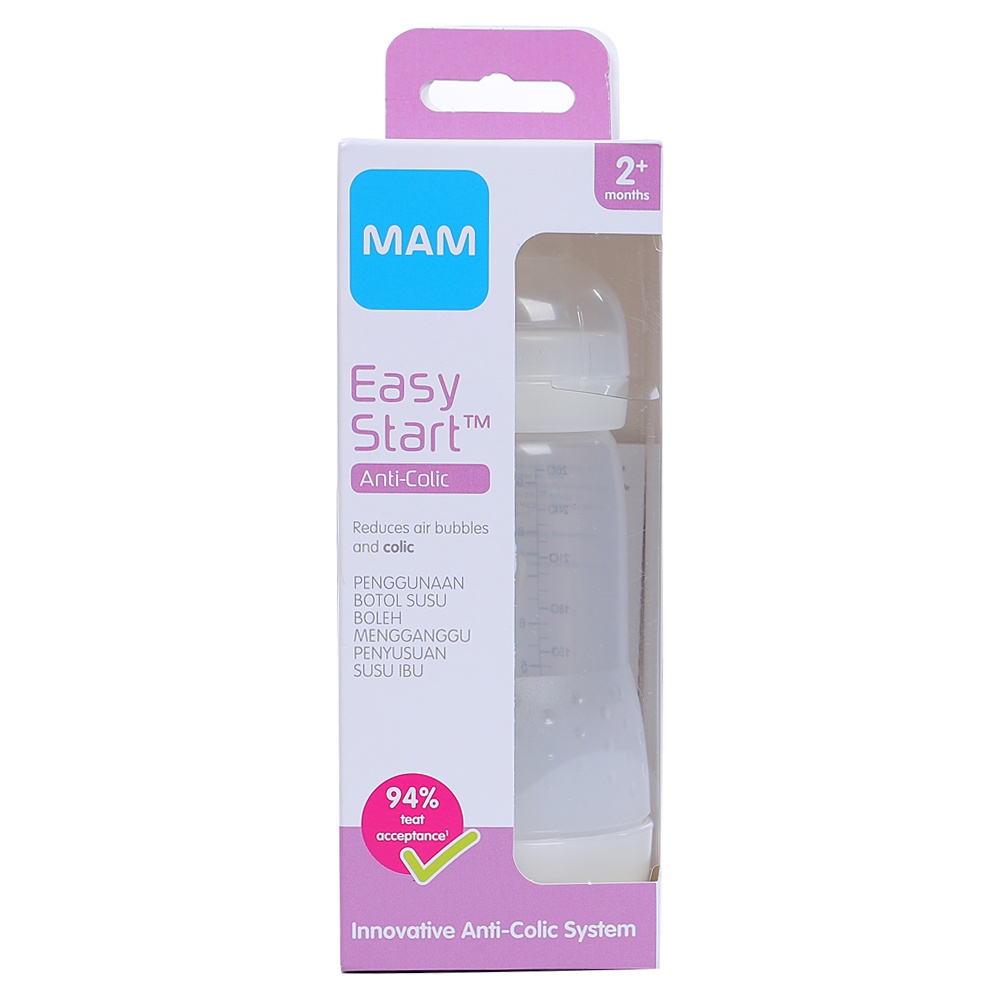 Bình sữa Mam Easy Start Anticolic 260ml - Trắng kem