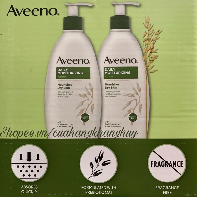 Dưỡng thể Aveeno Daily Moisturizing Nourishes Dry Skin 591 ml của Mỹ