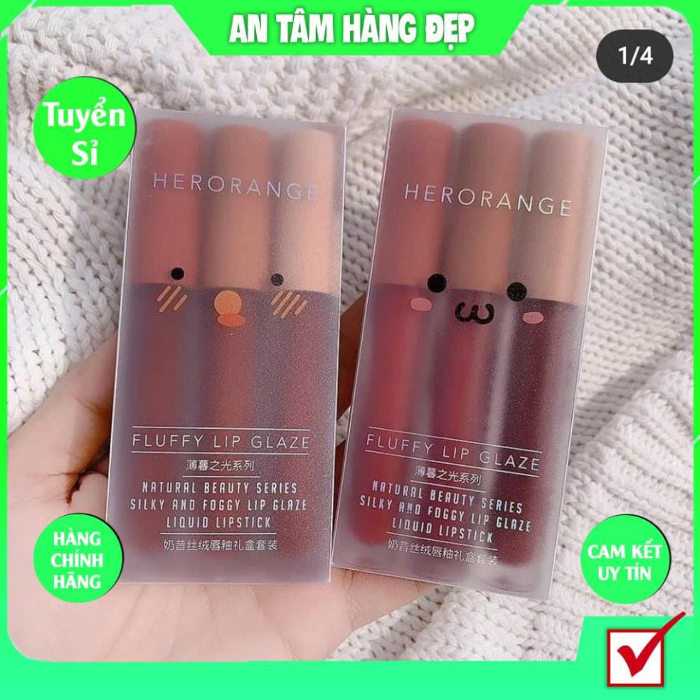 Set 3 Cây Son Kem Lì Herorange Fluffy Lip Glaze Mỹ Phẩm Nội Địa Trung KING DC Hot Xinh Xắn | BigBuy360 - bigbuy360.vn