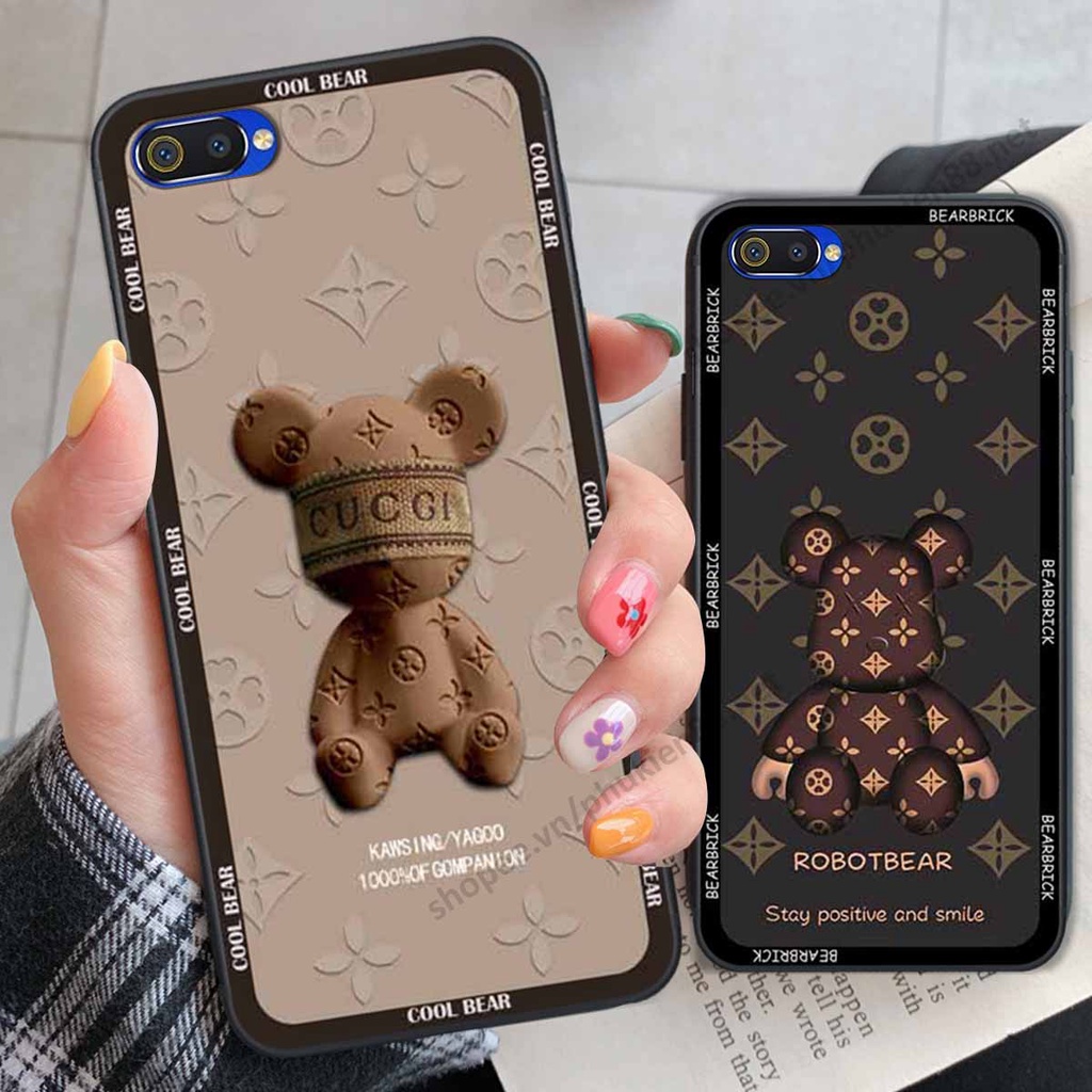 Ốp Realme C1 / C2 bear, k@ws thương hiệu phong cách ốp lưng thời trang cao cấp