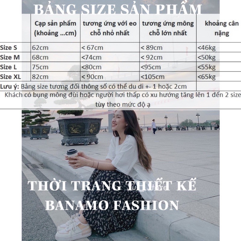 Chân váy chữ A cạp cao trơn chỉ nổi có nơ buộc Chân váy chữ A ngắn Hàng may kĩ có quần lót cao cấp Banamo Fashion 5317 | WebRaoVat - webraovat.net.vn
