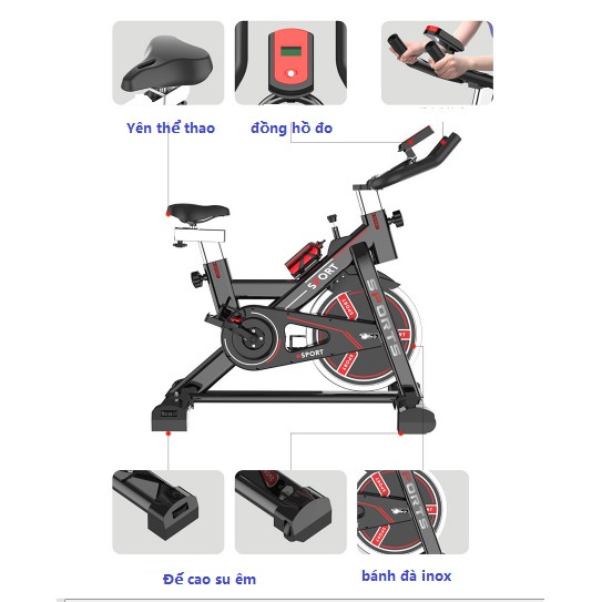 Xe đạp thể dục Sport - Hỗ trợ đo nhịp tim ( Model : K500 - Bản cao cấp )