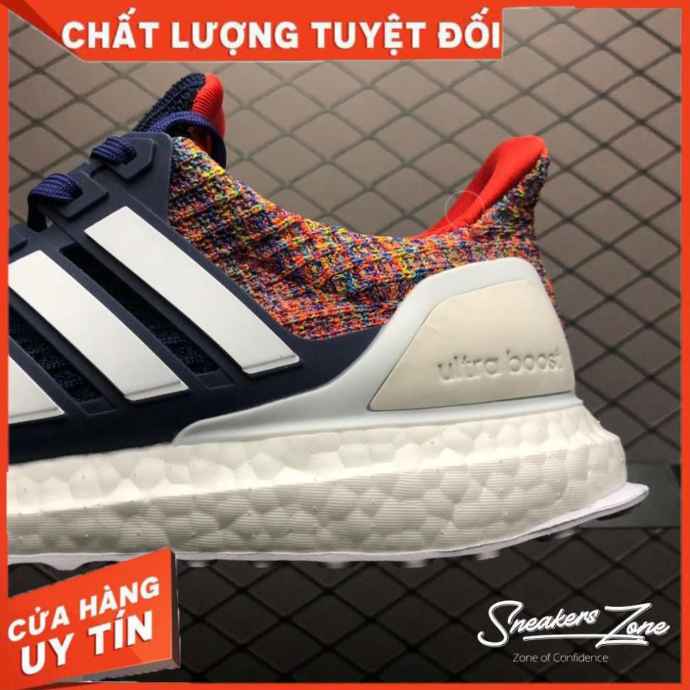 (FREE SHIP + HỘP + QUÀ) Giày thể thao ULTRA BOOST 4.0 multi colors xanh dương gót thổ cẩm siêu đẹp cho nam và nữ ʹ