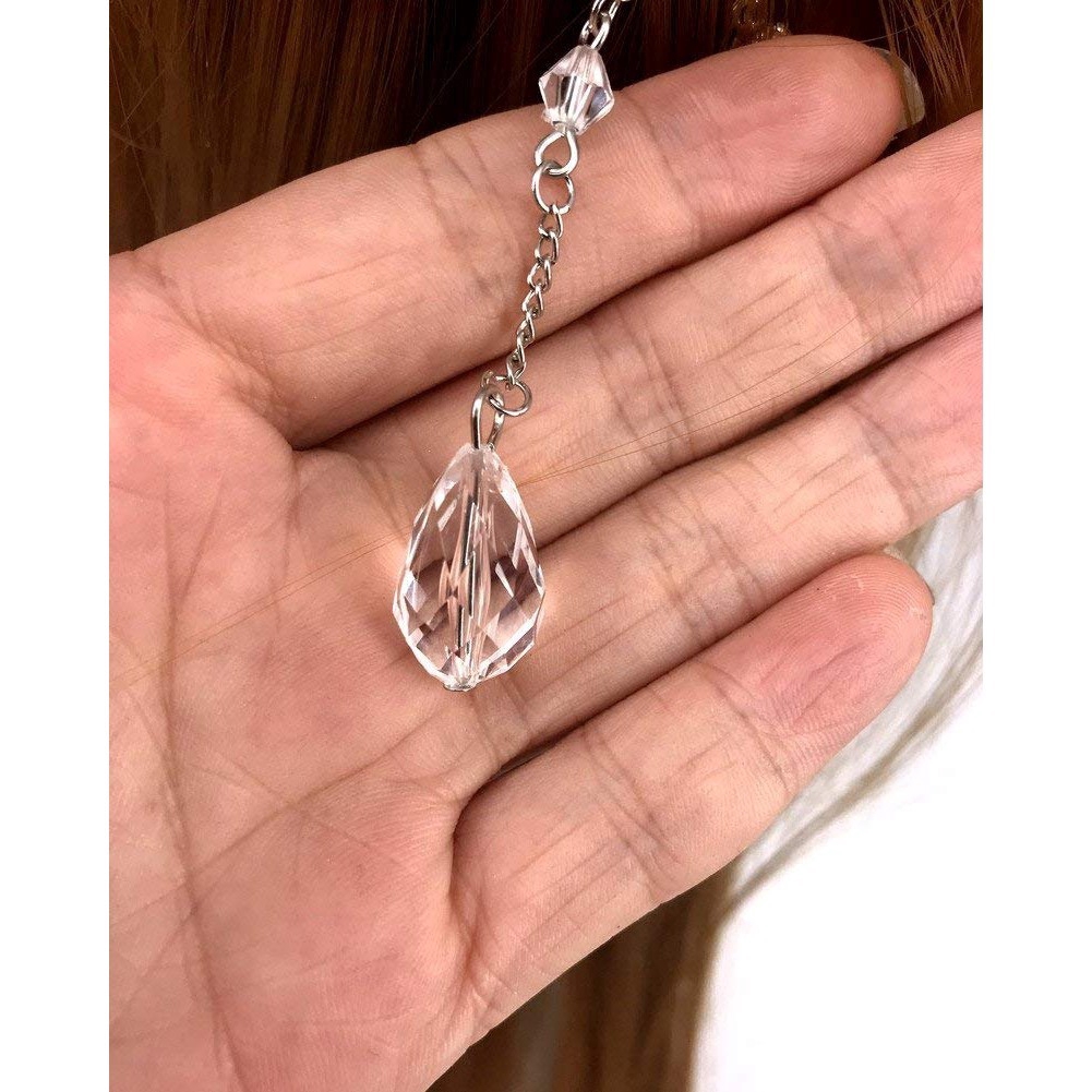 Kẹp tóc hình mặt trăng tua rua đính đá phong cách retro