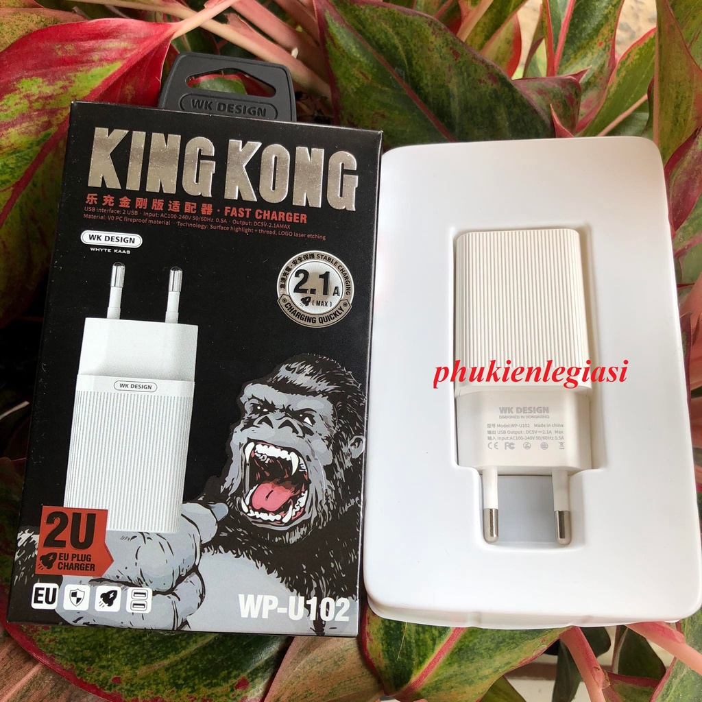 Cốc sạc 2 cổng WEKOME WK WP U102 dòng 2.1A sạc thông minh