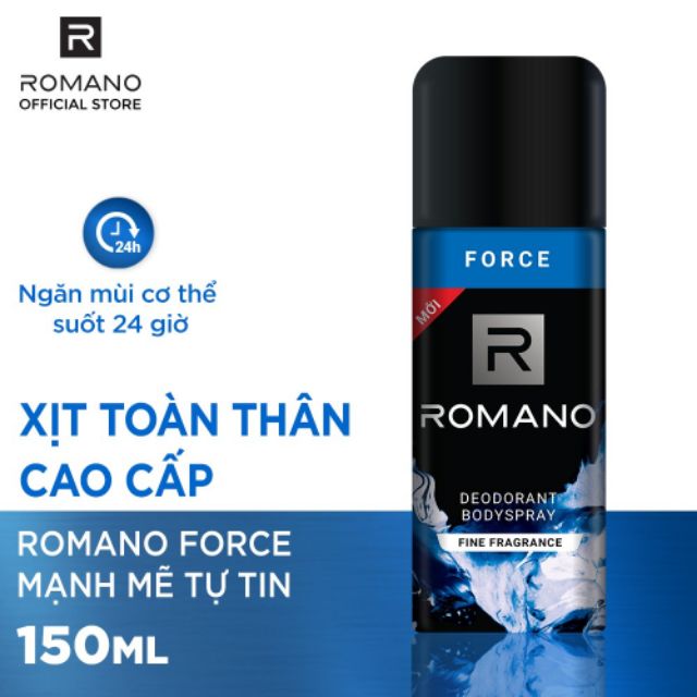 ROMANO_ XỊT KHỬ MÙI ĐỦ MÙI LỰA CHỌN LOẠI 150ML.