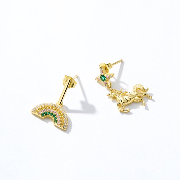 BAMOER Bông Tai bạc 925 HìNh NgựA Pony ThờI Trang