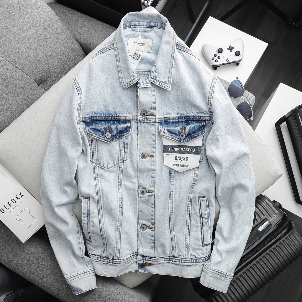 Áo khoác jeans, denim jacket xanh nhạt PB0711 Foxxmen