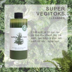 Sữa Rửa Mặt Thải Độc Rau Củ Quả Super Vegitoks Cleanser Byvibes Wonder Bath 300ml Hàn Quốc Chính Hãng