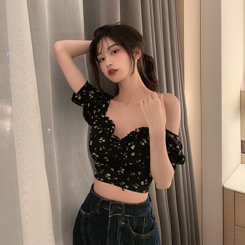 Áo Croptop Trễ Vai In Hoa Cho Nữ | BigBuy360 - bigbuy360.vn