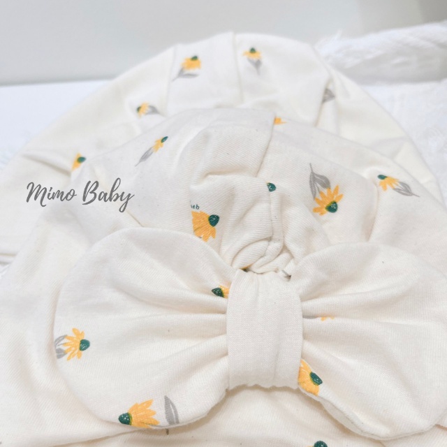 Mũ nón turban họa tiết hoa vàng dễ thương cho bé MTB90 Mimo Baby