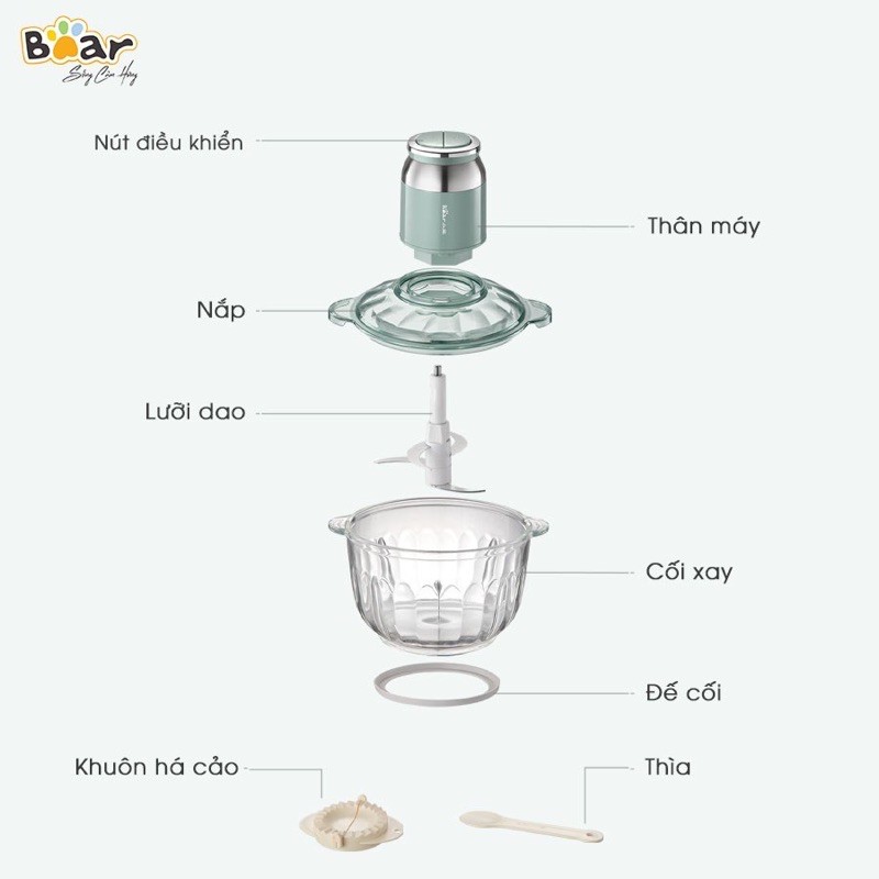 [Chính hãng] Máy xay thịt Bear QSJ-C04R8 - Bản Quốc tế