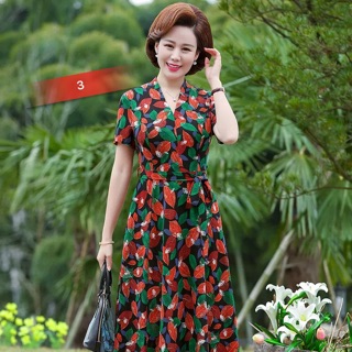 Váy trung tuổi thời trang cao cấp(ảnh thật khách mặc)