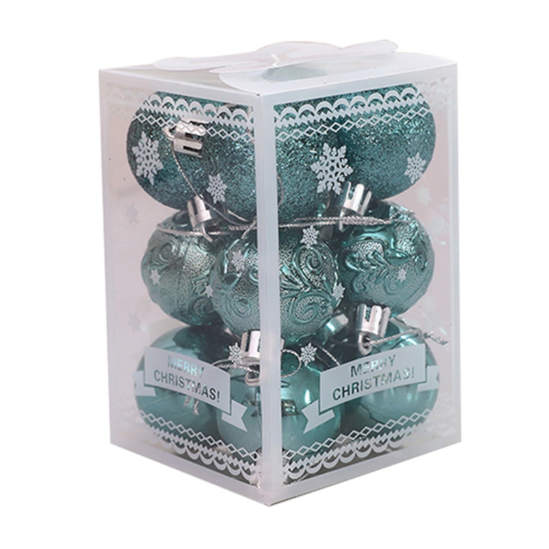 Set 12 quả châu lấp lánh trang trí cây thông noel