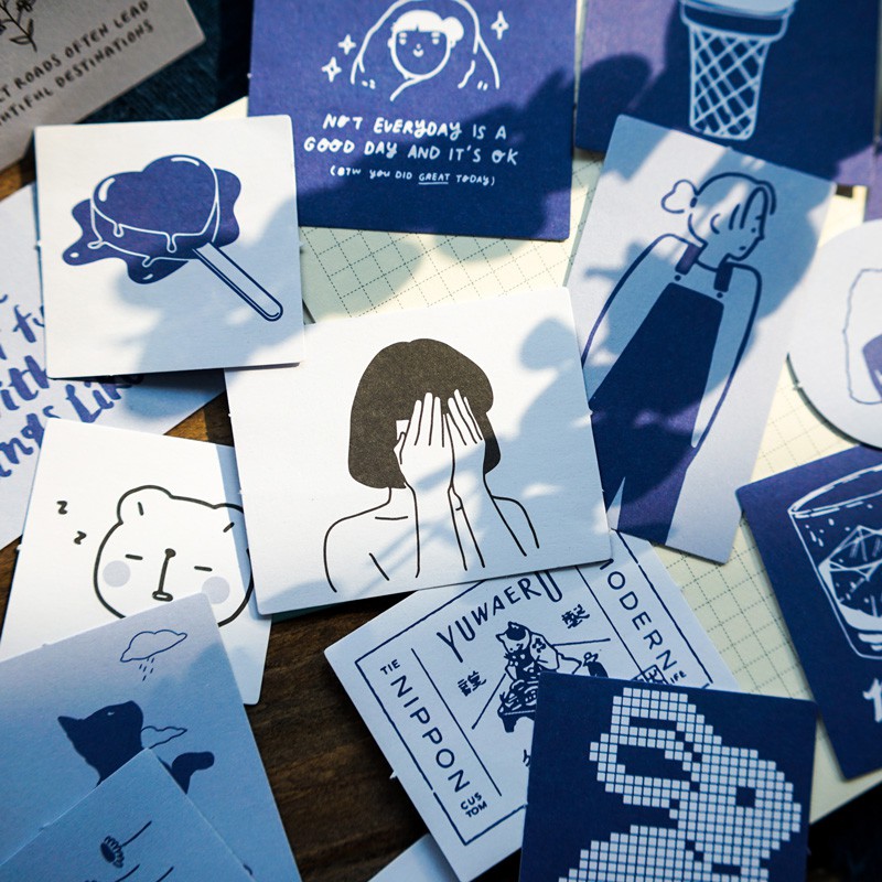 60 Miếng hình dán trang trí sổ lưu niệm phong cách Hàn Quốc xinh xắn