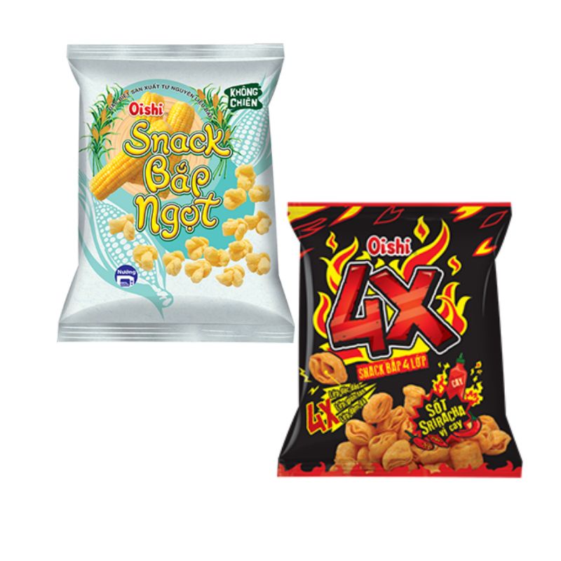 Lô 10 gói Snack Oishi 35g nhiều vị hấp dẫn